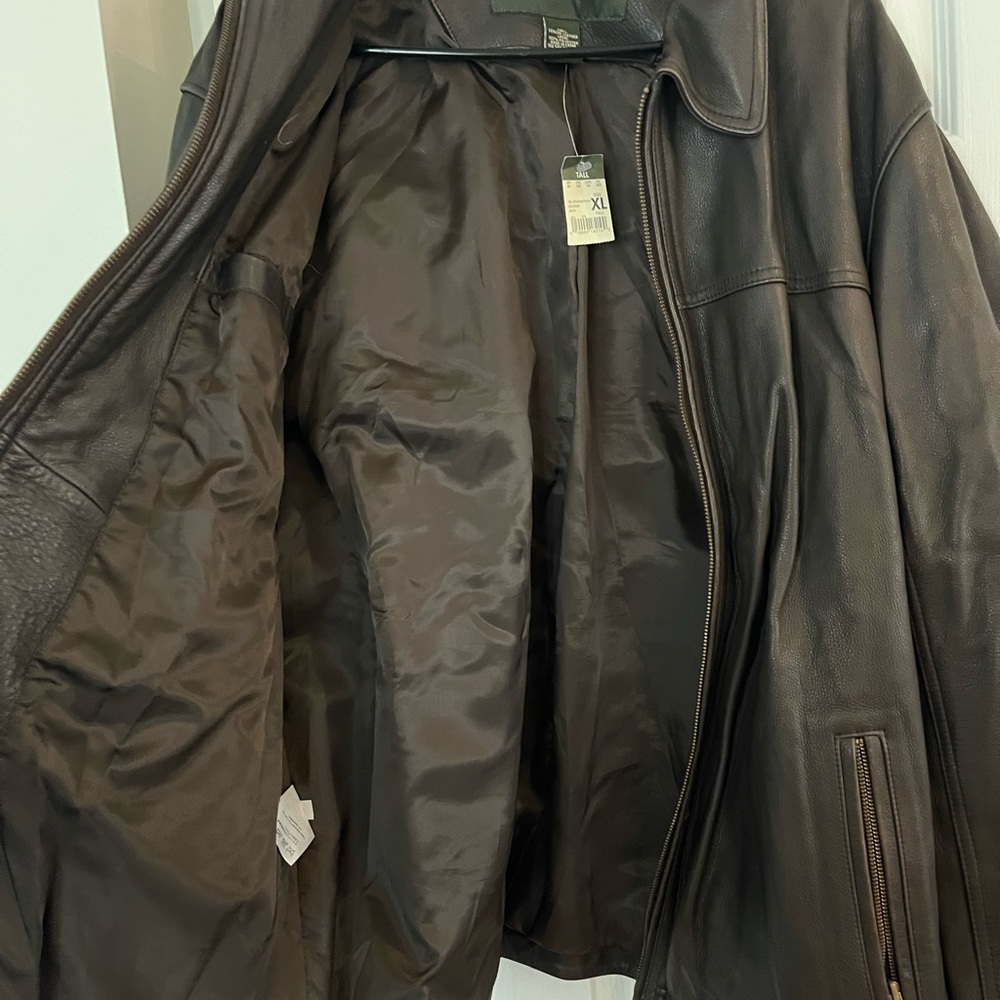 Eddie Bauer Journeyman Leather Jacket - Classic Zip Front, Men’s XL
